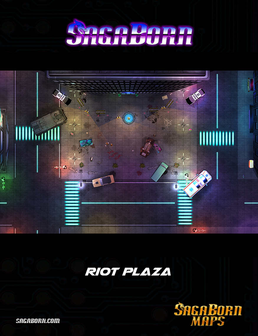 Riot Plaza Cyberpunk Map by Michael Bielaczyc